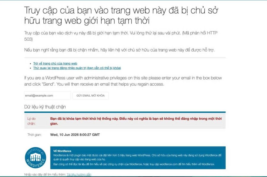 Mở khóa tài khoản bị chặn